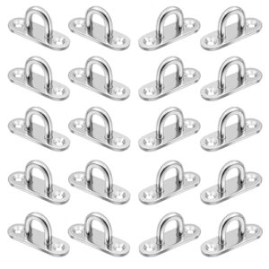 EUREKORA Augplatte Edelstahl 20 Stück Befestigungshaken 6mm Decksplatte Ösenplatte für Outdoor-Zubehör, Sonnensegel und Hängematten
