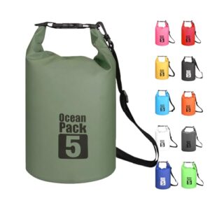 Wasserfester Beutel für Schwimmen, Rafting und Bootfahren - Wasserdichter Rucksack mit Verstellbarem Gurt und Schutz für Telefon/Karte