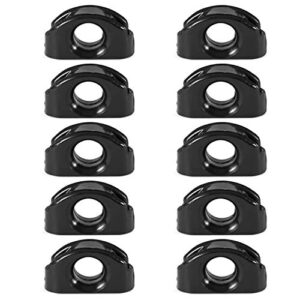 10 Stück Nautika Leitösen für Segelboot, Kunststoff, schwarz, Schot-Durchführung Öse Auge Führung Seil Beine Tauwerk Boot Beschlag