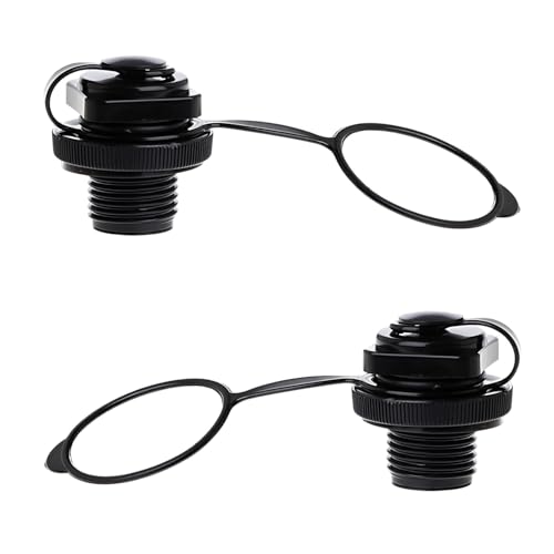 Zwei robuste Schlauchboot Ventile für Kajaks, Kanus und Fischerboote mit universeller Passform und auslaufsicherem Design.