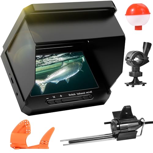 Tragbarer Fischfinder mit 5 Zoll IPS Display, 17 IR LEDs und 20m Kabel - 1080P Angelkamera für Unterwasser-Angeln