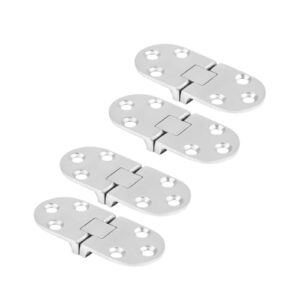 Unterputz-Lukenscharniere, 4 Stück aus hochwertigem Edelstahl 316 für die Schiffskabine mit stabilen Scharnieren und glatter Oberfläche.