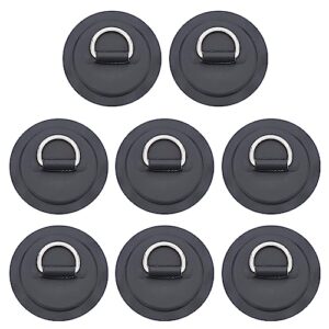 Edelstahl-D-Ring-Patch für Schlauchboote, Kajaks und Kanus - 8 Stück, weiß, Sommerbedarf für draußen