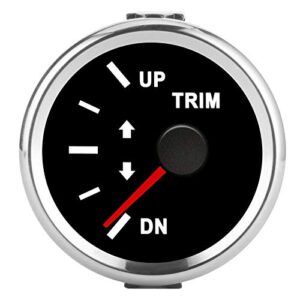 Yacht-Trimmanzeige mit schwarzem Zifferblatt und silberner Lünette, ideal für Fahrzeugmodifikationen