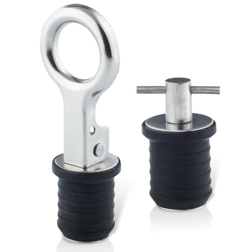 Yetaha 2 Stück 25 mm Ablassstopfen für Boote, Marine Edelstahl Verschlussstopfen Lenzstopfen, stark und strapazierfähig, langlebig und wiederverwendbar