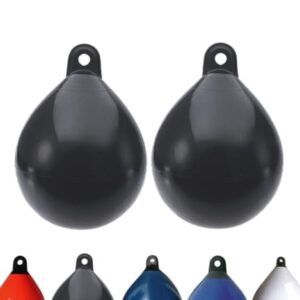 Sichere und stabile Fenderung für Segelboote - Majoni Kugelfender Rundfender Ballonfender, schwarz, 45 cm Durchmesser