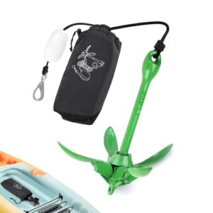 Tragbarer Anker für Kajaks, Kanus und Wassersportausrüstung, 1,6 kg, grün