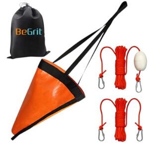 BeGrit Driftsack Kajak Anker, ein leistungsstarkes und langlebiges Produkt, das bei unangenehmen oder windigen Bedingungen, schnellen Strömungen oder starken Gezeiten hilft. Ideal für kleine Boote wie Kajaks, Kanus oder Yacht-Boote.