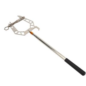 Bootshaken Teleskop, U-Typ Boot Dock Hook Festmacher Haken Seil-Einfädler Edelstahl-Anlegehaken für Schiff Yacht Kajak Docking Lanyards (Mit Teleskopstange)