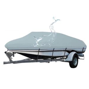 Wasserdichte Bootsabdeckung, Bootspersenning, 600D Oxford-Stoff, PU-Beschichtung, Gummizug, für den Schutz gegen Staub, Sonne und Kondenswasser bei Booten, perfekt für Ganzjahresnutzung und Langzeitlagerung geeignet