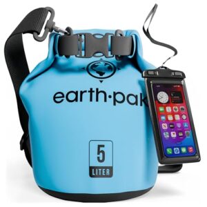 Wasserdichter Packsack mit Schultergurt und wasserfester Handyhülle - ideal für Kajakfahren, Wandern, Camping, Angeln, Bootfahren und Rafting