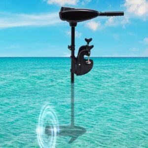 Elektro Aussenborder 12V 80lbs - Elektromotor führerscheinfrei, Bootsmotor mit 8 Gang und 1850 Zugkraft, ideal für kleinere Boote