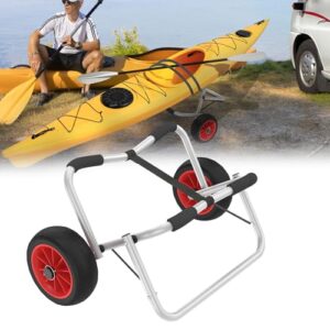 Faltbarer Kajakwagen, Transporter für Kanus und Schlauchboote mit 2 PU-Rädern und Spannriemen, ideal für den Transport von Kajaks bis 100kg