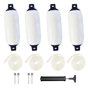 Fender-Boot,Bootsfender,4-Teiliger Kotflügelsatz (Mit Kotflügelleitungen),Einschließlich Pumpe,Vier Luftbolzen,Antikollisionsschutz,für Boote mit einer Länge von weniger als drei Metern