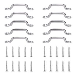 10 Stück Edelstahl Ösen Halterung, Kajak Riemenkrampen Befestigungshaken, Pad Eye Edelstahl, hochwertige Materialien, ideal für Wassersportarten und Fitnessgerätetraining