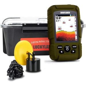 Wasserdichter Fischfinder Sonar Tragbarer Angeln Fischfinder LCD Tiefe Angeln Echolot Fischfinder Sonarsensor Schallkopf für Bootskajak Seefischerei