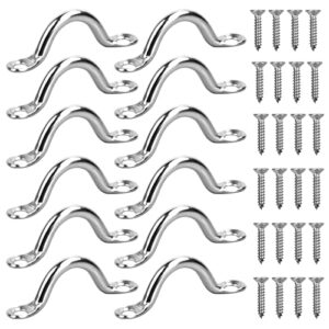 Kajak-Ausrüstung, Edelstahl Pad Eye, 12 Stück, mit 24 Schrauben, für Kajak und Kanu, Sonnensegel-Decken-Befestigung