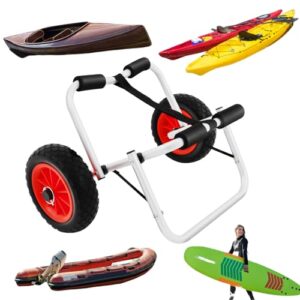 WSIKGHU Kajak-Trolley, Trolley für den Transport von Schlauchbooten bis 80 KG, 10“ Räder, Faltbarer Transportwagen