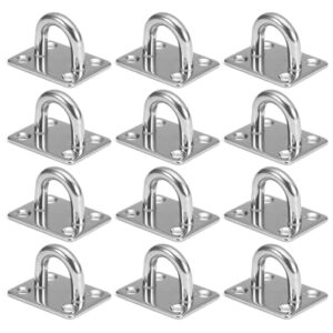 12 Stück Augplatte Edelstahl mit Öse, M5 Edelstahl Decksplatte für Aufhängen von Gegenständen, Wandhalterung, Sonnensegel Befestigung und Deckenhaken.