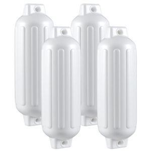 GYMAX 4er-Set Bootsfender, 50 x 14 cm / 58 x 16 cm / 68 x 21 cm - Weiß für Yachten und Boote
