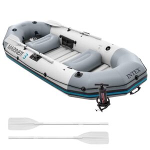 Intex Mariner 3, ein robustes und stabiles Inflatable-Dinghy-Boot mit Aluminium-Ruder und Pumpe, ideal für drei Personen