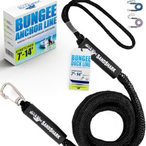 Elastische Bootsankerleine mit Edelstahl-Clip, absorbiert Stöße an Ankern und Bahnsteigen, geeignet für SandShark Anchor Line