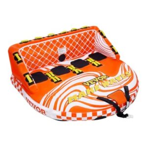 Aufblasbarer Schleppschlauch für 1-4 Personen, 300 kg Wassersport-Schleppschlauch mit Haltegriffen und Sicherheitsventil