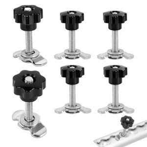 Schraubfitting Airlineschiene, M8x60 Airlineschiene Fitting, Schwarz Airline Fitting Endbeschlag Sterngriff Airlineverschraubung Zubehör 500daN Einfachendbeschlag für Zurrschienen