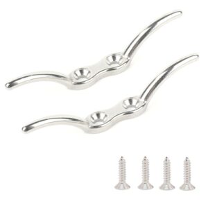 9Tong Marine Hardware Seilklampe aus Stahl, strapazierfähig, für Marine, Edelstahl, Deck, Boot, Stollen, Festmacher, 15,2 cm, 2 Stück