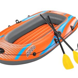 Bestway Schlauchboot-Set Kondor Elite 2000, hochwertiges und robustes Schlauchboot für einen Tag auf dem Wasser, mit Aufblasbarem Boden und stabilen Ruderdollen
