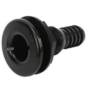 Boots-Durchrumpfverbinder, 1 Zoll Durchgangs-Rumpfanschluss ABS Gerader Schlagfester Schlauchanschluss-Zubehör für Boote Marine (Schwarz)