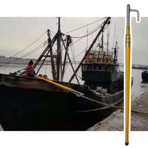 Leistungsstarke Bootshakenstange, flexible Anlegestange für Boote, Schiebestange mit Edelstahl-Haken und Öffnung 4 cm, ideal für Rettung beim Schieben, Ziehen und Bootfahren.
