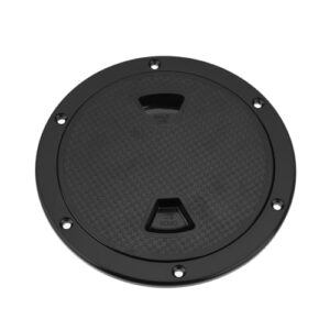 Schwarzer 6-Zoll Schiffsinspektionslukendeckel mit abnehmbarer Abdeckplatte für Marineboote und Yachten