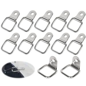 12 Stück Edelstahl Zurrösen, D Ring Verzurrösen, Schwerlast Zurrösen für Anhänger und Anhängerzubehör, Befestigungsösen für Ladungssicherung auf LKW, Boot, PKW und Kajak