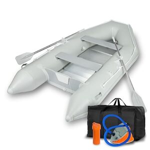 Robustes PVC-Schlauchboot mit Aluboden, ideal für 4 Personen + 1 Kind, maximal 566 kg Traglast