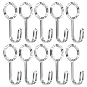 Universal Haken für Anhänger, LKW, Boot, Fahrrad und Motorrad, 10 Stück Spiralhaken und Seilhaken aus Edelstahl, Silberfarbe