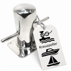 Fanic26 Boot Edelstahl Leinen Festmacher Kreuz Poller 120mm Edelstahl Rostfrei Marine Anlege Stegpoller für Motorboote, Tender, Schaluppen, Sloeps und Schlauchboote - hochwertiger Edelstahl 316, korrosionsbeständig und stabil