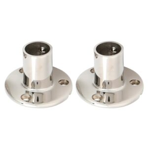 Hochwertiger Edelstahl 316 Relingfuß für Yachten mit Handlauf und Basis, marinequalitativ, silberfarbene Beschläge