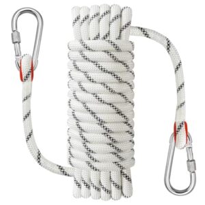 Maritimes Seil 10 mm x 3 Meter, robust und vielseitig für verschiedene Aktivitäten wie Bootfahren, Angeln, Rafting, Camping, Wandern, Jagen, Festmachen, Schwimmen, Anker, Rettung, Knoten Praxis mit Haken in Weiß