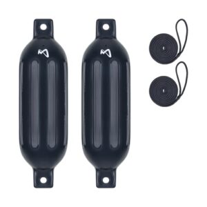 Aufblasbarer Langfender für Boote mit Leine, 2er Set, robust und strapazierfähig, ideal für Schiffe und Yachten