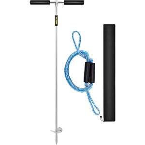 VEVOR Sandanker Bohrer zum Strand und zur Sandbank, 90 cm Schraubanker aus Edelstahl 316 mit abnehmbarem Griff, Bungee-Leine und Tragetasche, für Jet-Ski-PWC-Pontonkajak-Boote