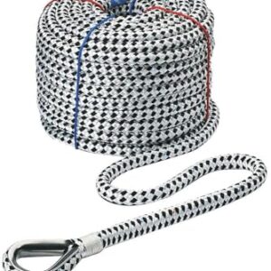 Ankerseil 16mm Ø, 30m Länge, rostfreie Edelstahl-Kausche, Taifun Ankerseil in Weiß/Schwarz für Segler und Yachten