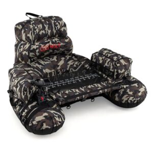 COSTWAY Belly Boot, aufblasbares Angelboot mit Schultergurten, Handpumpe und Paddel für Erwachsene