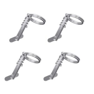 4 Stück Edelstahl Schnellspannstift, 6,3 x 42 mm, Quick Release Pin Steckbolzen, Edelstahl Steckbolzen, Schnellspannstift Boot, Edelstahl Steckbolzen 316 für Bootsdeckscharniere