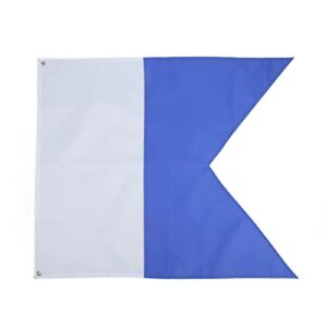 Internationale Taucherflagge, blaue und weiße Polyester-Alpha-Flagge, universell für Tauchen, Schnorcheln oder Unterwasseraktivitäten