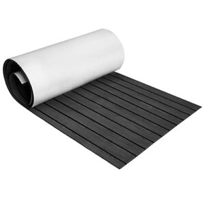 Izrielar Eva-Teak Schaum Deckbeschläge Boot Matte, wasserdicht Selbstklebend ungiftig rutschfest Matte, Schwarz, Anthrazit