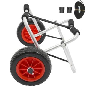 Klappbarer Kajakwagen faltbarer Kanuwagen Transportwagen für Bootstransport, Traglast 80kg, PU-Lufträder und Aluminiumrahmen