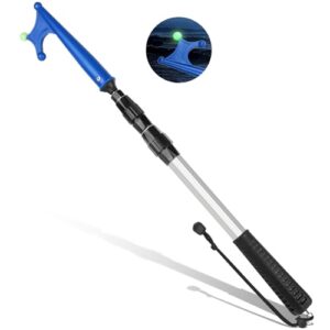 SAN LIKE Teleskop-Bootshaken 1,4 m, schwenkbarer Bootshaken mit leuchtender Perle, langlebiger und rustfester Haken für den Wassersport, silber