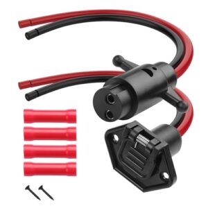 Trolling Motor Stecker und Buchse Kit, Marine-Grade Power Connector mit Schrumpfschlauch für Bass Boot, Kajak, Trolling Motoren