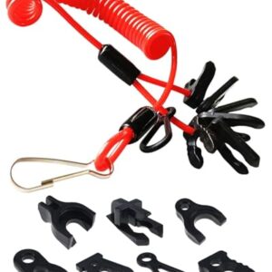 Universal Boot Motor Schalter Lanyard - Sicherheitsleine Tether Cord für Boat, mit 7 Schlüsseln und 1,2 m Spannlänge, wasserdicht und einfach zu bedienen